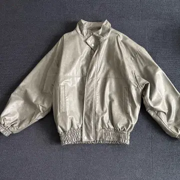 leather neck jacket 그레이