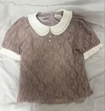 evelyn 레이스 비쥬 상의 블라우스 핑크