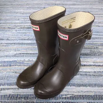 HUNTER 다크 브라운 롱 부츠