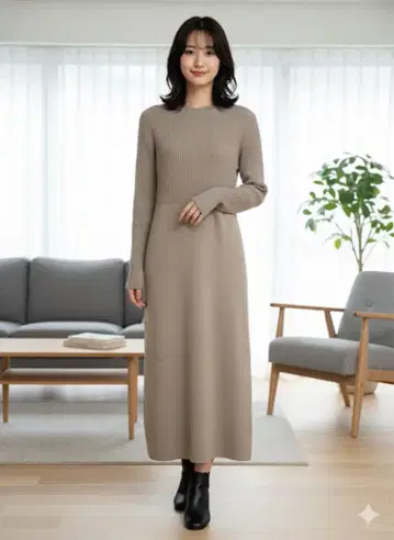 SHIPS WOMEN 손세탁 가능 오가닉 코튼 실크 니트 원피스