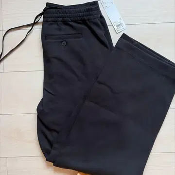 새상품 와이드 핏 커브 저지 팬츠 블랙 L 사이즈