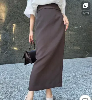 새상품급 anuans 트리플 크로스 허리 파이핑 타이트 스커트 브라운