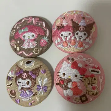 산리오 자수 캔뱃지 / 헬로키티 마이멜로디 쿠로미