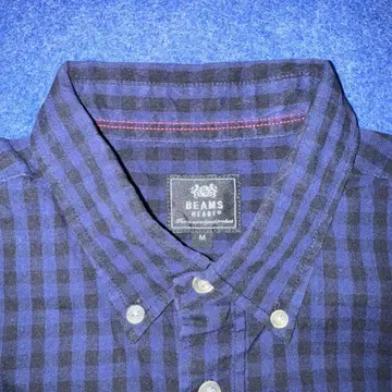 BEAMS 버튼다운 체크 셔츠 M
