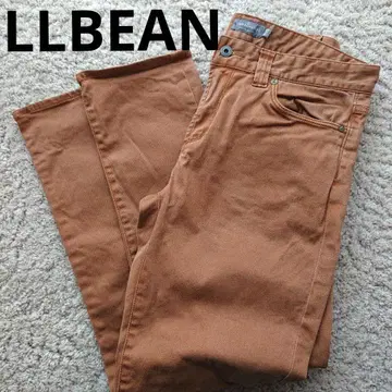 LLBean 슬림 스트레이트 브라운 팬츠 남성용 33 청바지 브라운