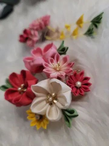 시치고산 꽃 모티브 헤어핀 세트