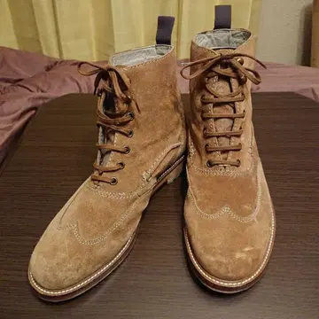 클락스 Clarks 베이지 스웨이드 레이스업 부츠 26.5cm