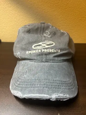 Y2K 데미지 그레이 데님 캡 그런지