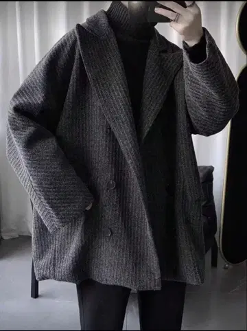 남성용 하이엔드 양면 캐시미어 코트, 미들 기장