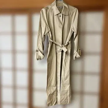 JOVEEL 베이지 트렌치코트 체크 안감 쇼와 레트로 일본산