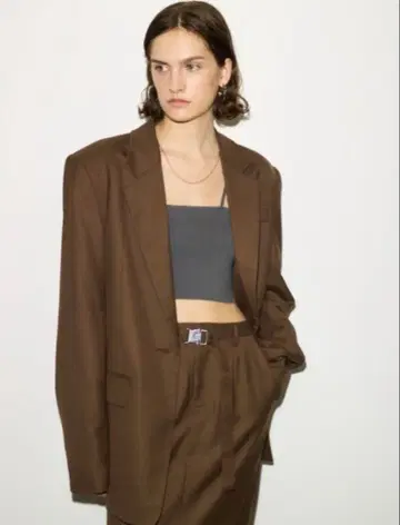 THROW MANNISH BOXY TAILOR 자켓 브라운