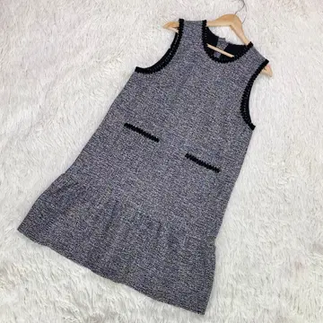 택 포함 [ &LOVE ] (L) 트위드 조 자카드 원피스