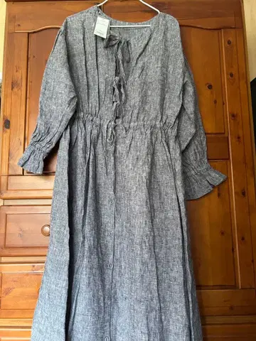 사만사 모스모스 Kazumi 콜라보 전후 착용 린넨 원피스