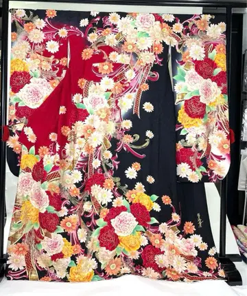 후리소데 블랙 카리야사키 쇼고 순수 실크