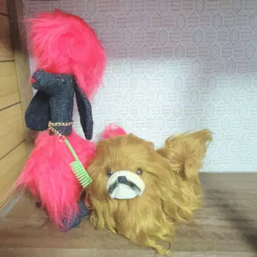 쇼와 레트로 강아지 봉제 인형 2개