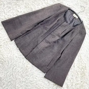 로페피크닉 브라운 노카라 자켓 긴팔 모 100% M 오피스 출퇴근