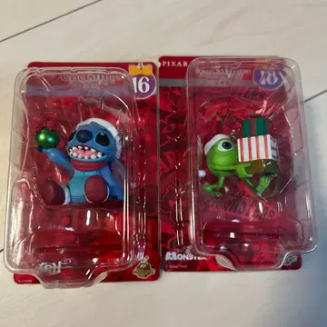 해피 복권 디즈니 오너먼트 스티치 & 마이크 세트