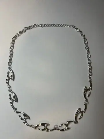 Zirconia 실버 체인 네크리스 그런지