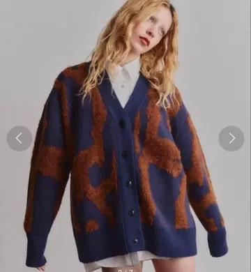 led.tokyo 자카드 니트 가디건