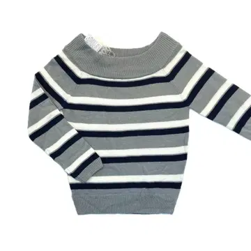 새상품 미사용 하자품 그레이 네이비 스트랩 니트 스웨터 여성용