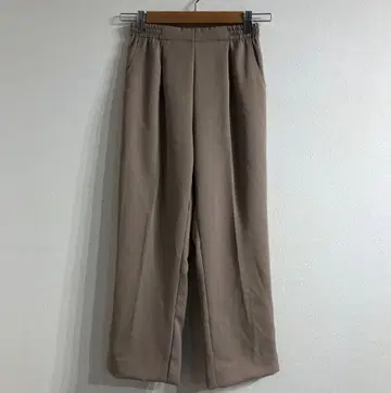 베이지 와이드 팬츠 센터 프레스 이지 팬츠 심플 고급