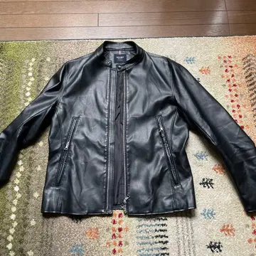 블랙 가죽 싱글 라이더 자켓 XL