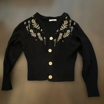 SNIDEL 블랙 자수 가디건 새상품급