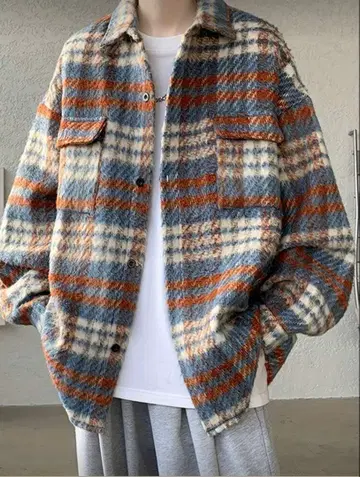 1pc 남성용 클래식 체크 칼리지 스타일 자켓