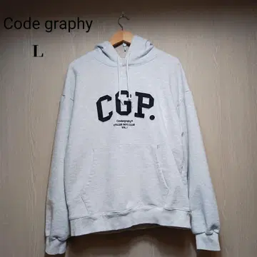 Codegraphy 후드티 L 화이트 자수 로고