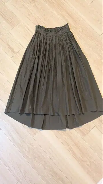 올리브 플레어 스커트 허리밴딩