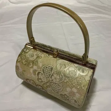 꽃무늬 골드 컬러 원통형 일본 의류용 백