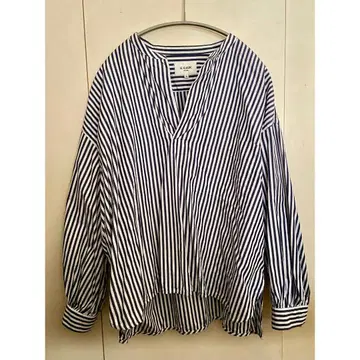 LE GLAZIK 스트라이프 7부 소매 셔츠 36