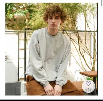 스웨트 셔츠 B5005 그레이 S BONBON 맨투맨