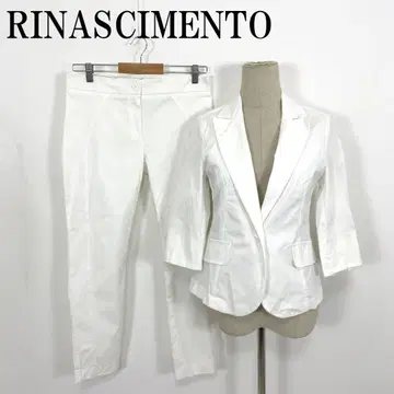 LA8556 리나시멘토 셋업 팬츠 수트 화이트 코튼 S