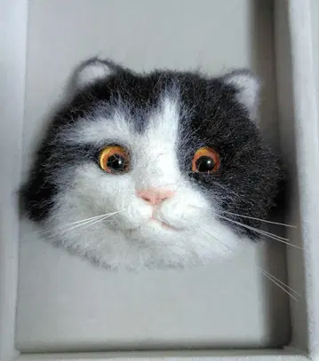 양모 펠트 고양이 리얼 귀여운 브리티시 쇼트 헤어 고양이 브로치