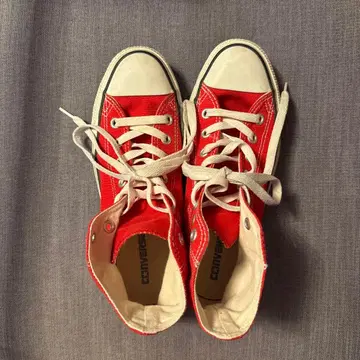 CONVERSE ALL STAR 레드 하이컷 스니커즈 25.5cm