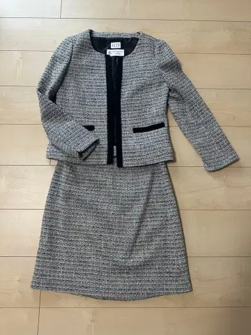 ELLE 스커트 수트 블랙 그레이 계열