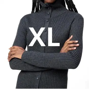 UNIQLO U 메리노 블렌드 하이넥 가디건 XL 다크 그레이