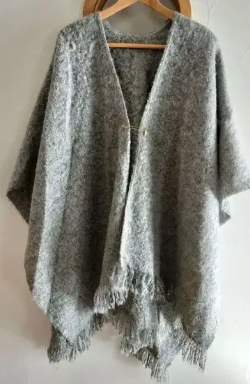 모헤어 혼방 대형 판초형 스톨 프랑스제