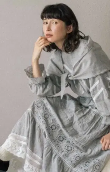 사만사 모스모스 kazumi 콜라보 스톨 레이스 블라우스