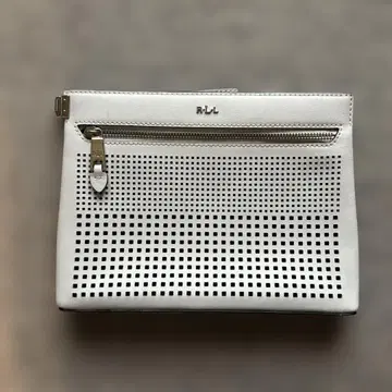 [ 랄프 로렌 ] 화이트 메쉬 핸드백