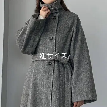 Louere 2way 슬릿 슬리브 하이넥 플레어 코트 그레이 XL