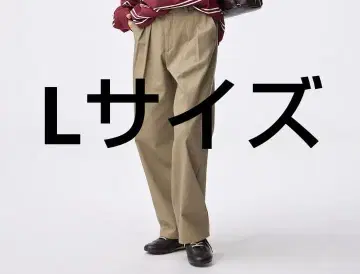 치노 배럴 레그 턱 팬츠 gu 베이지 l