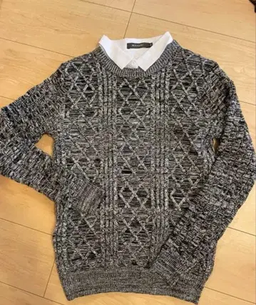 세일! 새상품! 세련된 두 장 느낌, 코다와리 면 100% 니트