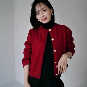 [zozo 한정판] anuans 오리지널 버튼 노카라 니트 자켓