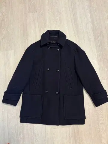 Massimo Dutti 네이비 피 코트 여성용