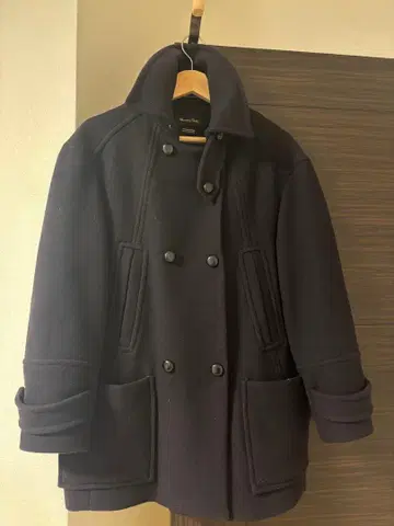 Massimo Dutti 네이비 피 코트 여성용