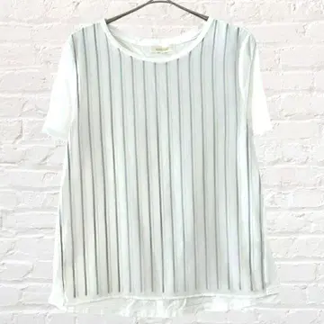 알파 큐빅 반팔 스트라이프 시어 T셔츠 피쉬 테일