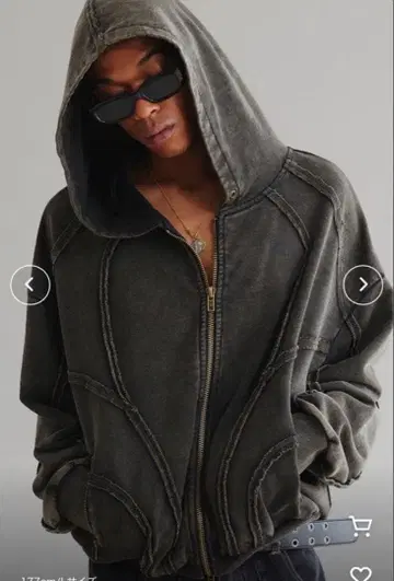 다크 그레이 지퍼 후드티 ANDER HUNK