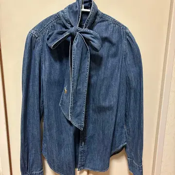 레어, 새상품급 폴로 랄프 로렌 데님 리본 셔츠